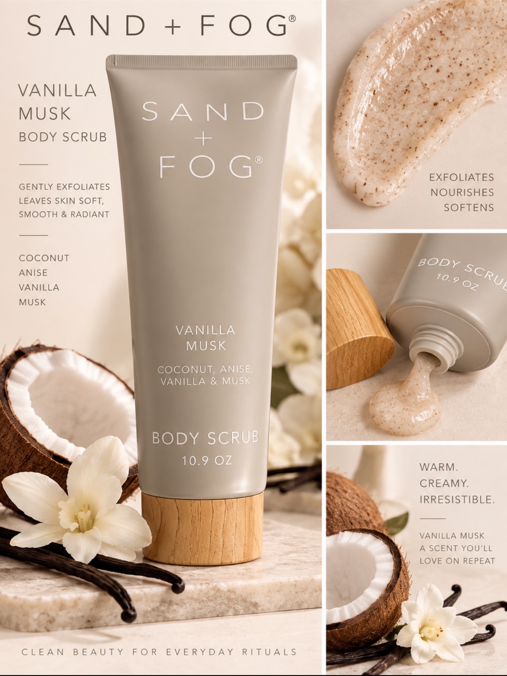 Sand + Fog Vanilla Musk Body Scrub